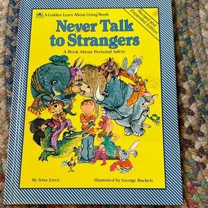 Golden Learn about Living HC book Never Talk to Strangers 1967 RARE HTF